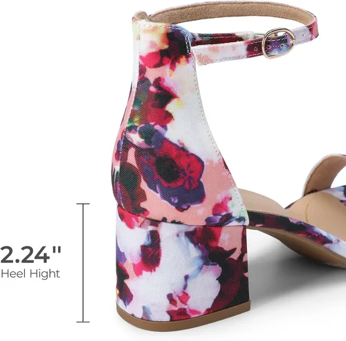 Vista 4 de DREAM PAIRS - Sandalias de tacón ancho y bajo para mujer