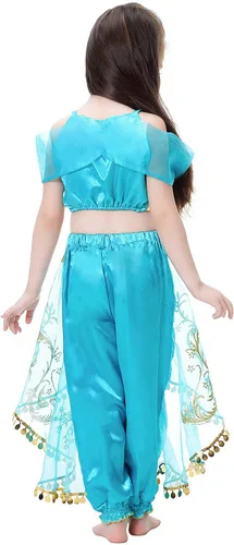 Vista 5 de Tacobear Disfraz de princesa para niñas, vestido de princesa y accesorios de peluca, disfraz de Halloween y cumpleaños