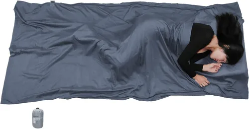 Vista 7 de Browint Sábana de viaje de seda/algodón con cremalleras dobles, saco de dormir extra ancho de 87 x 43 pulgadas para hoteles, forro de saco de dormir