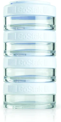 Vista 4 de BlenderBottle GoStak Twist n' Lock - Tarros de almacenamiento, paquete de iniciación de 4 piezas, color negro