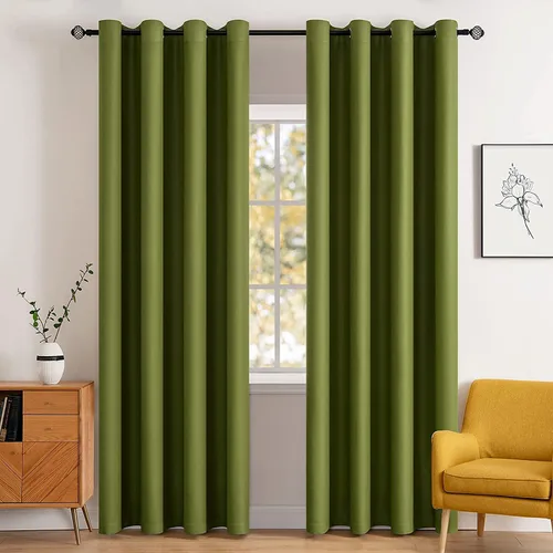 Vista 56 de MIULEE Cortinas opacas para dormitorio o sala de estar, juego de 2 paneles de cortina para ventana con aislamiento térmico y bloqueo de luz
