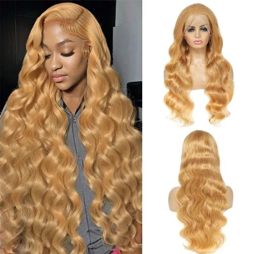 Vista 21 de Pelucas de cabello humano con encaje frontal 613 de 22 pulgadas, cabello humano prearrancado, rubio ondulado, encaje frontal, densidad 210, 613, 13