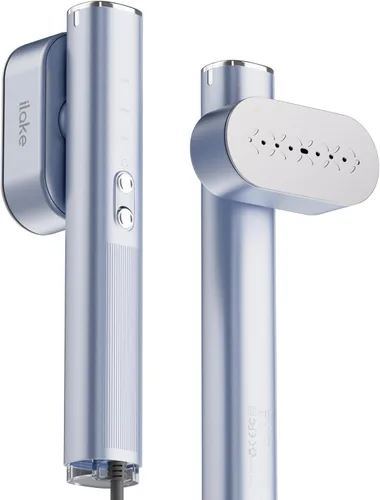 Vista 13 de Vaporizador para ropa, vaporizador portátil de 1000 W, tamaño de viaje, 100-240 V de doble voltaje, tanque de 4.1 fl oz, vapor de mano y plancha 2