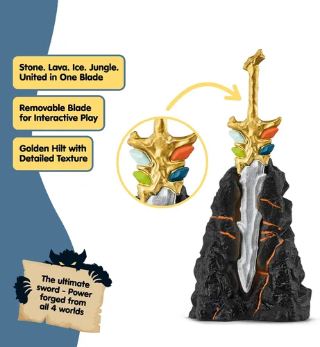 Vista 7 de Schleich Eldrador Creatures - Juego de 5 criaturas de fantasía - Lobo de hielo, sabueso de lava, bestia de roca y espada - Figuras de monstruos