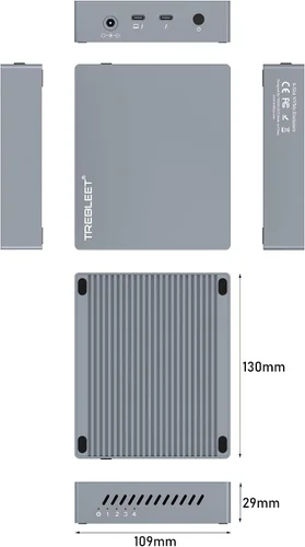 Vista 6 de Carcasa SSD Thunderbolt 3 de cuatro ranuras M.2 NVMe de 40 Gbps hasta 2800 MB/s compatible con Thunderbolt 2 compatible con M1 M2