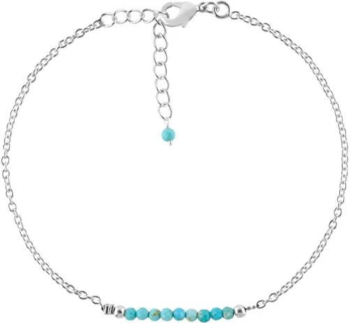 Vista 51 de YANARA Pulsera de tobillo para mujer, piedra de nacimiento natural, cuentas de piedras preciosas, tobillera delicada hecha a mano de 9 pulgadas +