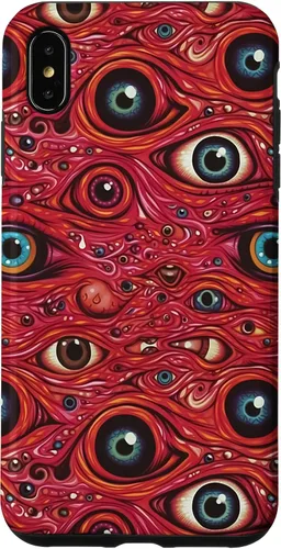 Vista 10 de iPhone 13 Weirdcore Dreamcore Horror Trippy psicodélico Estuche de globos oculares