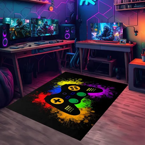 Vista 5 de Alfombras de juegos para niños y adolescentes, decoración de dormitorio, alfombras de jugador para sala de estar, alfombras de mando de gamepad