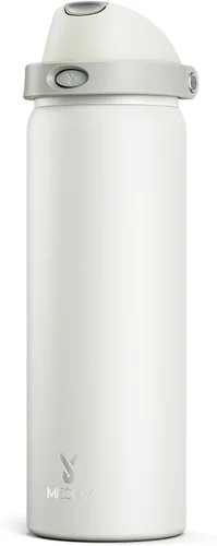 Vista 63 de Botella de agua de 24 onzas para el día de San Valentín: Botella de agua de acero inoxidable Meoky con popote y tapa de boquilla, a prueba de fugas
