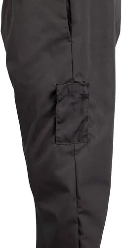 Vista 6 de KNG Black Baggy Cargo Chef Pants for Men and Women Drawstring Waist