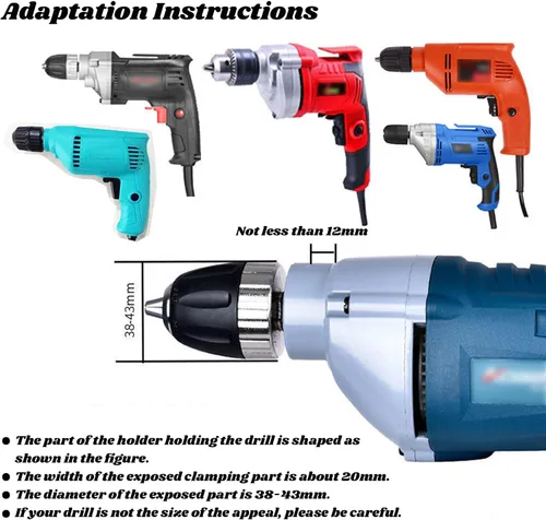 Vista 4 de Adaptador de broca de agujero cuadrado, soporte de adaptador de brocas de agujero cuadrado para carpintería, adaptador de broca de agujero cuadrado