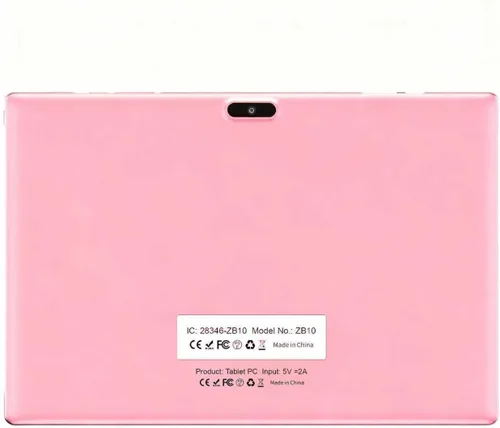 Vista 8 de Tableta de 10 pulgadas, Google Android Tablet 10", procesador de cuatro núcleos Tableta con 32GB ROM 2GB RAM, 2MP+8MP Cámara WiFi BT 10.1 en Rosa