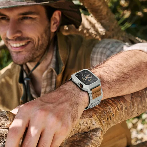 Vista 6 de SUNFWR - Correas compatibles con Apple Watch de 44 mm y 45 mm con estuche, correa deportiva resistente para Apple Watch con cubierta protectora
