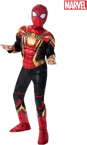 Vista 2 de Marvel Integrated Spider-Man - Disfraz oficial de Halloween para jóvenes, overol acolchado de alta calidad con máscara de tela
