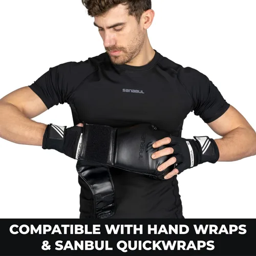Vista 7 de Sanabul Guantes de boxeo de gel esenciales para hombres y mujeres, Kickboxing MMA, guantes de Muay Thai y bolsa pesada para entrenamiento de boxeo