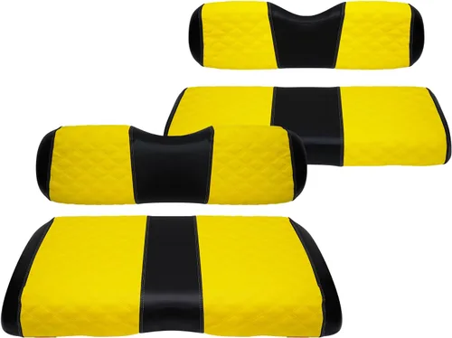 Vista 18 de Fundas de Asiento de Carrito de Golf Delanteras y Traseras Impermeables y Resistentes al Sol de Cuero Vinílico de Grado Marino Accesorios de Negro