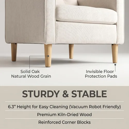 Vista 4 de STHOUYN Sillas decorativas tapizadas modernas de mediados de siglo con brazos para sala de estar, cómoda silla de lectura para dormitorio
