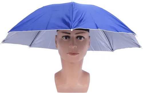 Vista 10 de Zerodis Paraguas, sombrero de paraguas para adultos, sombrero plegable para el sol, diadema para día lluvioso y soleado, para pesca al aire libre