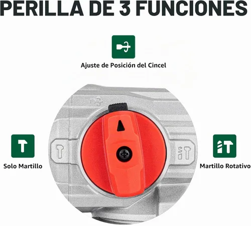 Vista 3 de Taladro de martillo rotatorio de hormigón resistente SDS-Max de 1-1