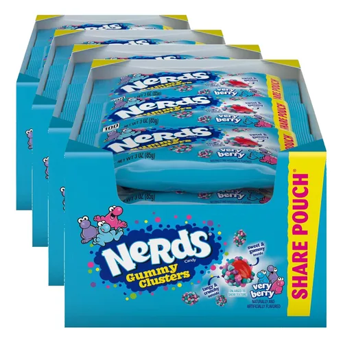 Vista 13 de NERDS Gummy Clusters Candy, arcoíris, crujiente y gomoso, 3 onzas (paquete de 12)