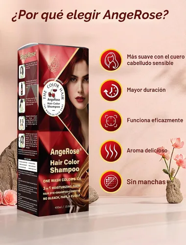 Vista 5 de Champú de Tinte de Cabello Vino Rojo 3 en 1, Tinte Natural para el Cabello para Cubrir el Cabello Gris, 400 ML