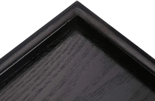 Vista 7 de Bandeja de té con forma rectangular de madera maciza versátil para té, café, aperitivos, comidas, bandeja para servir, platos de restaurante