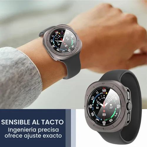 Vista 6 de Suoman 5+5 Pack para Samsung Galaxy Watch 7/8 Ultra 47mm (2024/2025) Estuche, Protector de pantalla de vidrio templado 9H + Funda protectora de PC