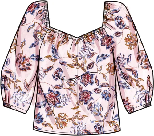 Vista 5 de Simplicity Misses' Tops - Paquete de patrones de costura, código S9749, tallas 8-10-12-14-16, multicolor