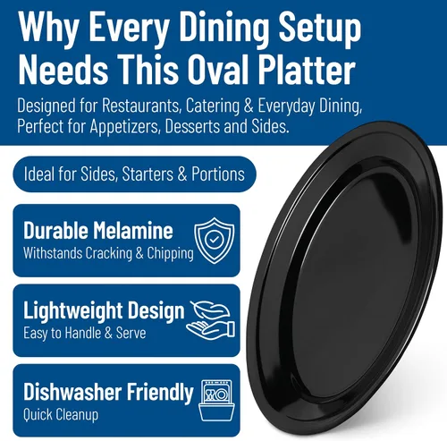 Vista 3 de Carlisle FoodService Products Dallas Ware - Plato ovalado de plástico reutilizable con borde para el hogar y restaurantes, melamina, 9.25 x 6.25