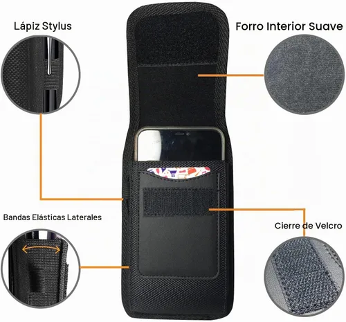 Vista 3 de Fundas de teléfono para iPhone 17 16 Pro 16 15Pro, 15, 14, 14 Pro, 13, 13 Pro, 12, 12 Pro, 11 Pro, mini SE Galaxy S20 S10, fundas de nailon