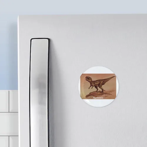 Vista 3 de CafePress Giganotosaurus - Imán redondo de dinosaurio de 2.25 pulgadas, imán para refrigerador