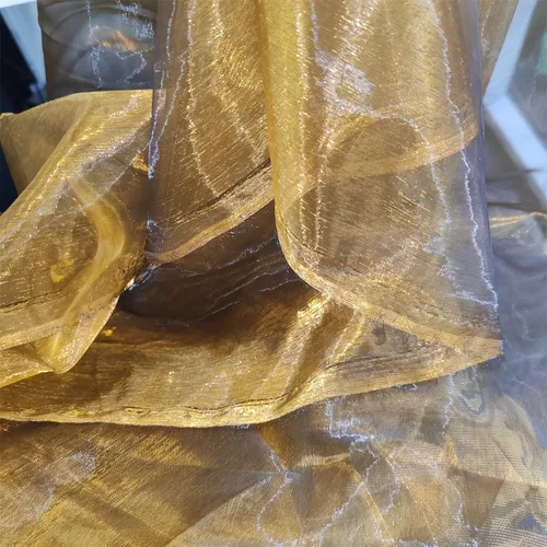 Vista 4 de Tela de organza transparente ligera de dos tonos, tela de gasa holográfica iridiscente de encaje, tela de tul oganza para vestido, fiesta, fondo