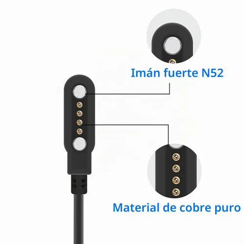 Vista 3 de Compatible con el cargador de reloj inteligente K52, Lamshaw 39.4 in, cable de carga USB magnético de repuesto, cable de carga compatible con LIGE