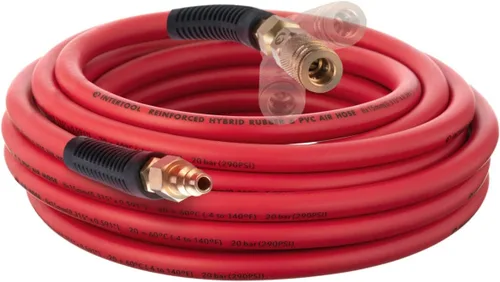 Vista 18 de INTERTOOL Manguera de compresor de aire 1/4-pulgada x 25 pies, ligera con acoplador rápido resistente y enchufe de servicio pesado - Resistente a