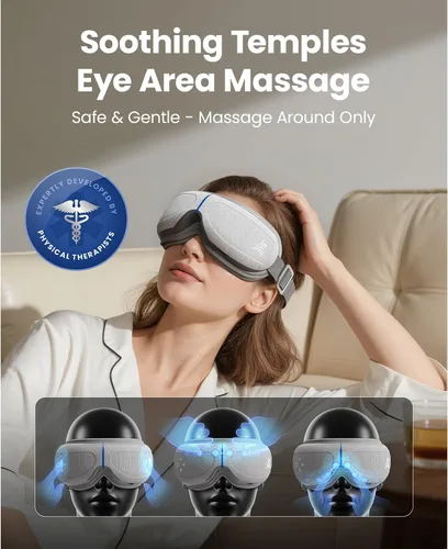 Vista 3 de BOB AND BRAD - Masajeador de ojos con calor y enfriamiento, máscara ocular EyeOasis 2 para migrañas, apta para FSA/HSA, masajeador facial térmico