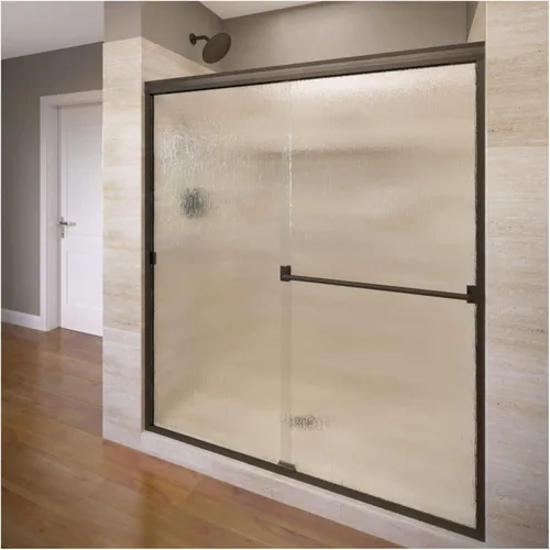 Vista 11 de Basco Classic - Puerta corrediza de ducha, se adapta a apertura de 40 a 44 pulgadas, vidrio transparente, acabado de níquel cepillado