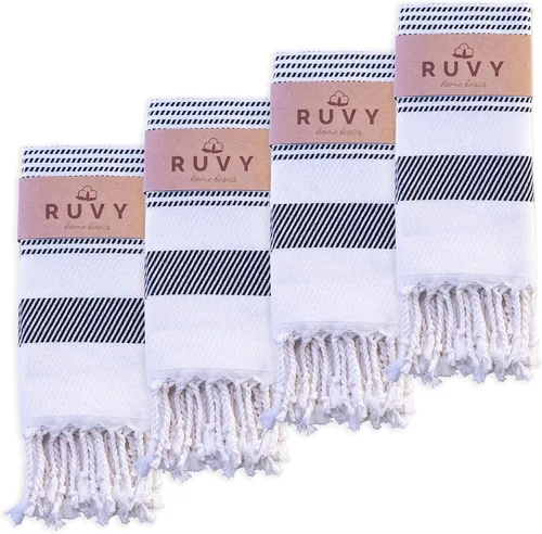 Vista 25 de Ruvy Home Basics - Juego de 2 toallas de mano turcas para baño, 18 x 40 pulgadas, algodón y baño decorativo, toallas de cocina, paños de cocina, té