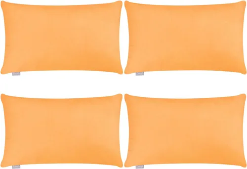 Vista 64 de Thmyo - Paquete de 4 fundas de almohada decorativas de 100 % algodón para lumbar, cómodas, sólidas, para Navidad/Halloween, fundas de cojín Blanco