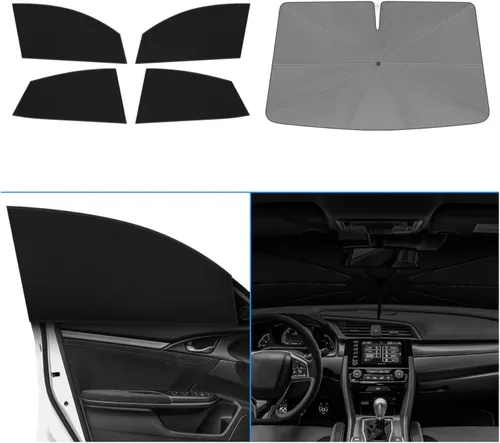 Vista 249 de KUST - Parasol plegable para parabrisas para BMW X1 E84, accesorios 2011 2012 2013 2014 2015, protector de visera de sol ajustable que bloquea
