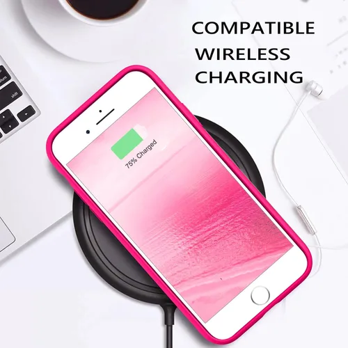 Vista 4 de GUAGUA Funda compatible con iPhone 6s, iPhone 6, silicona líquida, gel suave, goma delgada, ligera, forro de microfibra, con textura, a prueba