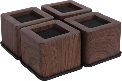 Vista 12 de Elevadores de cama, negro, 2 pulgadas de altura, diseño de doble cara para diferentes patas y ruedas de muebles, paquete de 4 (negro, 2 pulgadas)