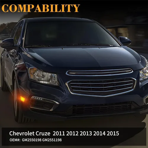 Vista 2 de POPMOTORZ Luces LED de posición laterales para parachoques delantero, lámparas de señal de giro ámbar compatibles con Chevy Cruze 2011-2015