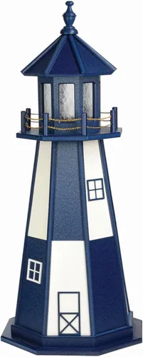 Vista 2 de Faro de polietileno azul y blanco de Cape Henry Patriot, luz giratoria
