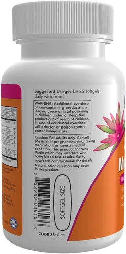 Vista 4 de NOW Suplementos, Multi Geles Líquidos con Luteína y Licopeno, además de Aceite de Semilla de Lino, 60 Cápsulas Blandas