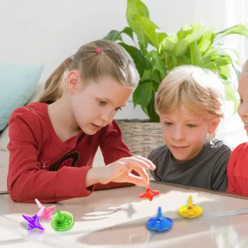Vista 7 de Juguetes giratorios de acrílico para niños, coloridos y duraderos con cristales brillantes para niños y niñas, juego en familia, fiesta, escuela