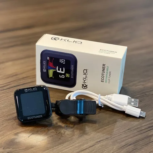 Vista 8 de KLIQ EcoTuner - Afinador de clip recargable USB para todos los instrumentos (con cable de carga incluido) Afinadores de clip KLIQ