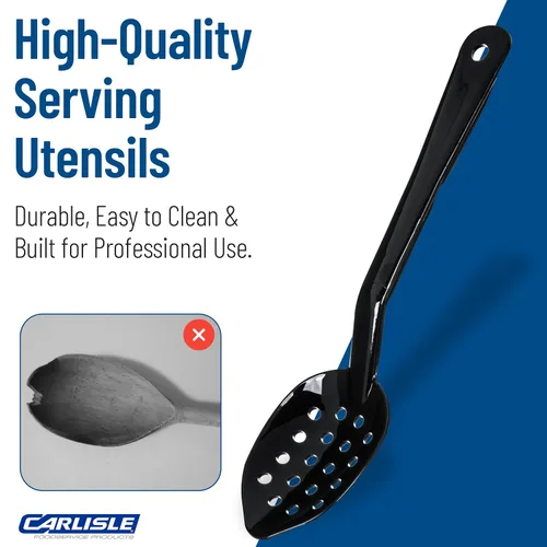 Vista 6 de Carlisle FoodService Cucharas para servir, utensilios de cocina perforada de policarbonato perforado de 11 pulgadas, resistente al calor de 212 °F