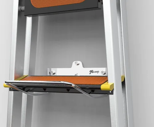 Vista 3 de JBscoop Percha de escalera para pared de garaje, cochecitos de almacenamiento de escalera y silla plegable, soporte de escalera resistente a prueba