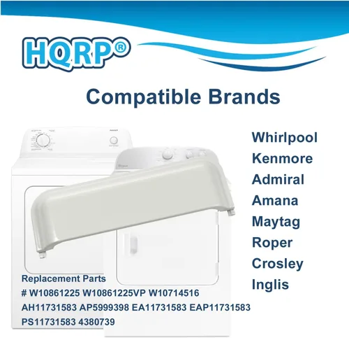 Vista 2 de HQRP Reemplazo de manija de puerta de secadora para Whirlpool W10861225 W10861225VP W10714516 AH11731583 AP5999398 EA11731583 EAP11731583 PS11731583