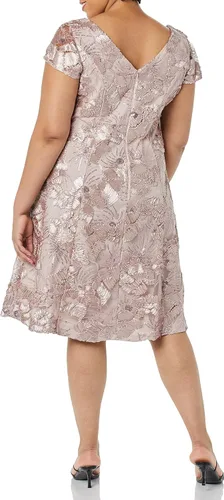 Vista 2 de Alex Evenings Vestido largo de té para mujer con detalle de roseta